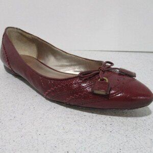 *COACH Burgundy Crinkle Patent Leather Ballet Flats